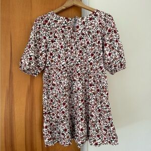 Old Navy Red and White Floral Dress